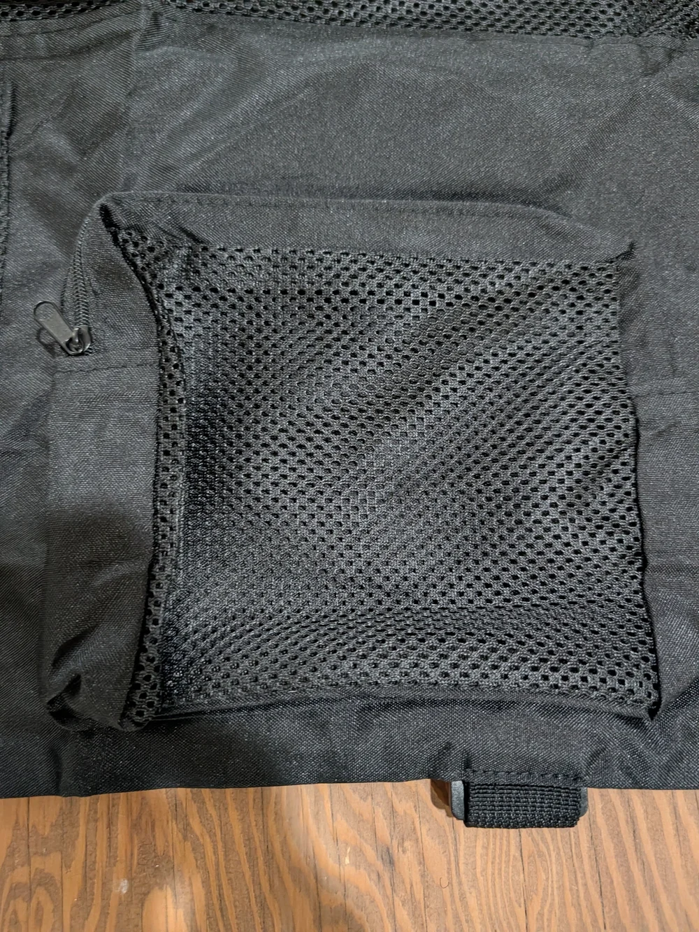 Black Mesh Drawstring Sports Backpack with Side Bottle Pocket